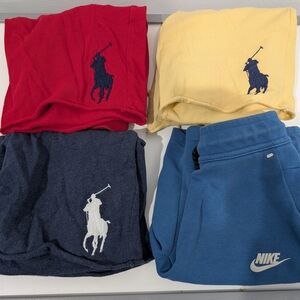Designer Boys Shorts Bundle - Navy Polo, Red Polo, Yellow Polo, Blue Nike Tech